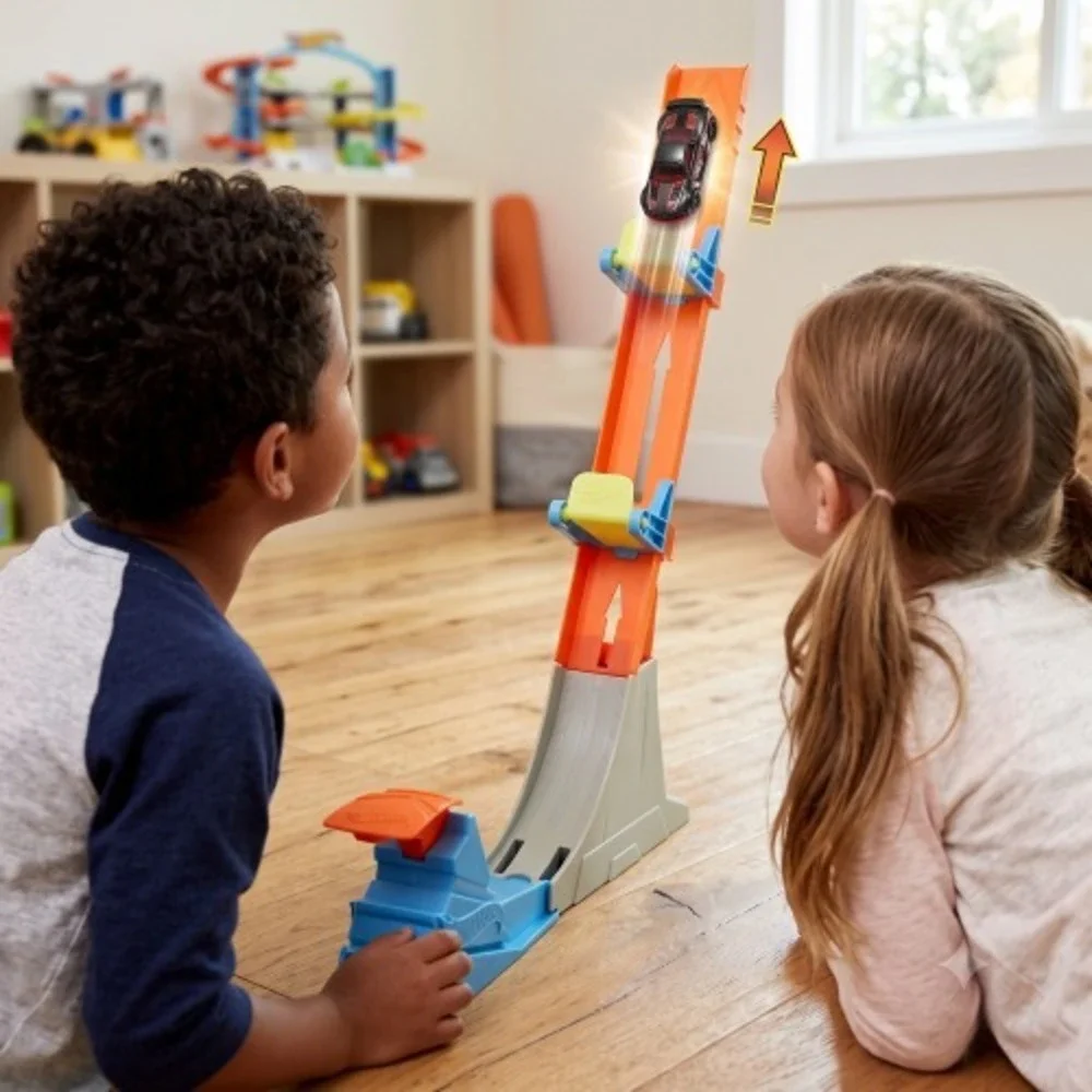 Hot Wheels Action Vertical Power Launch Track Set Includes 1 Diecast Car